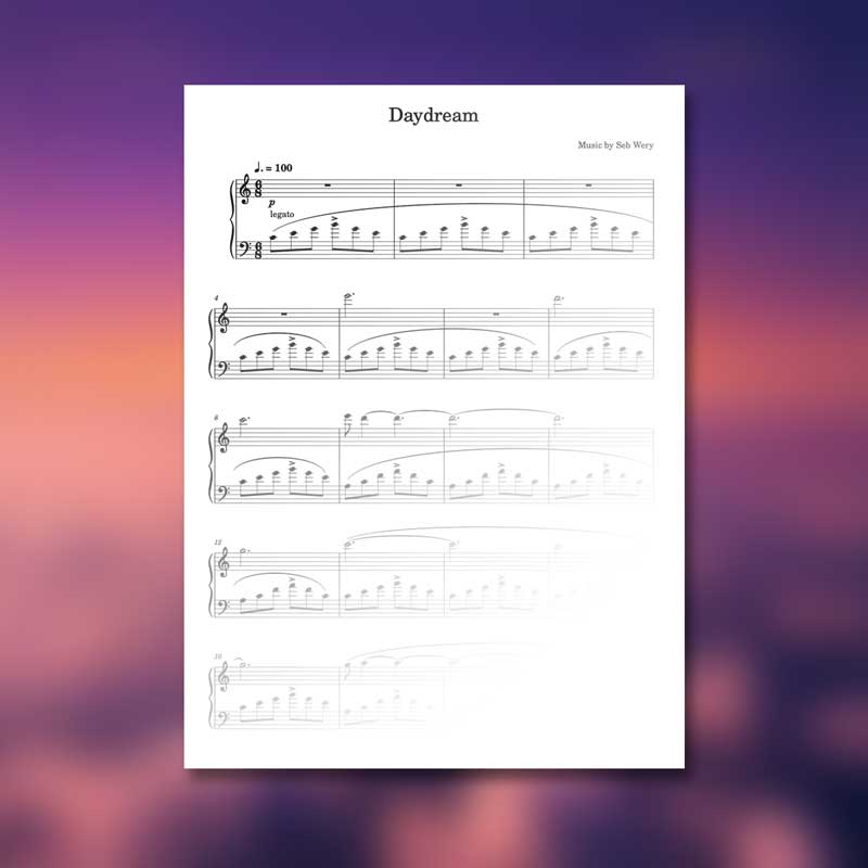Seb Wery - Daydream Sheet Music
